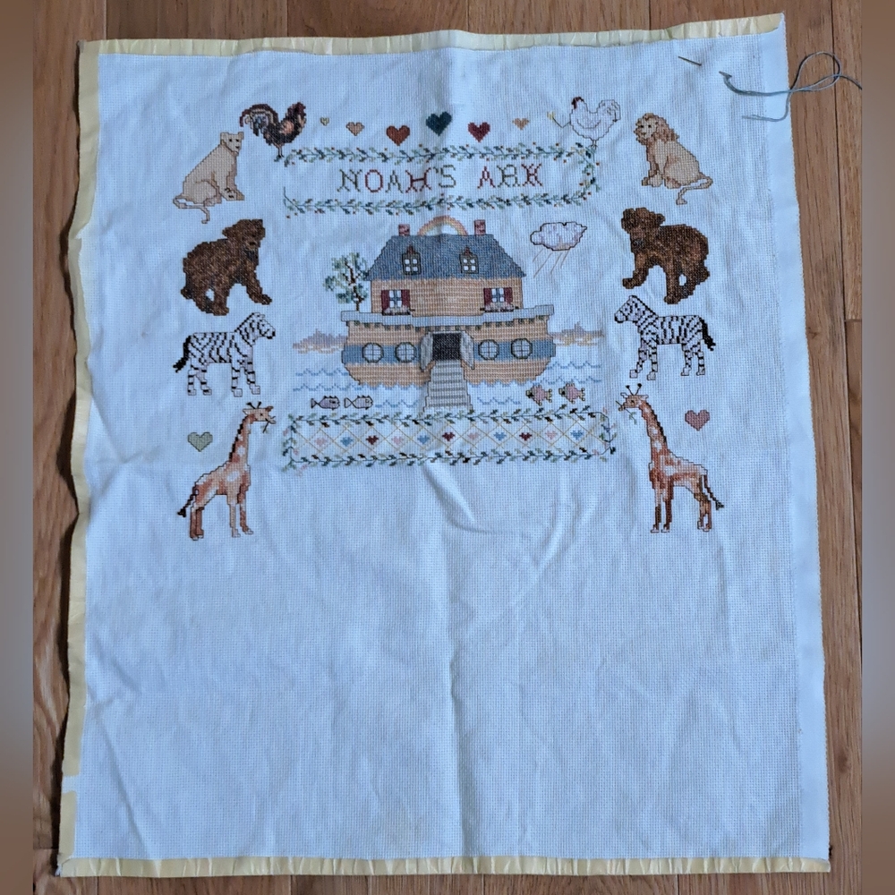 Elsa Williams Two By Two Noah's Ark Sampler Counted Cross Stitch-Started - Picture 6 of 14